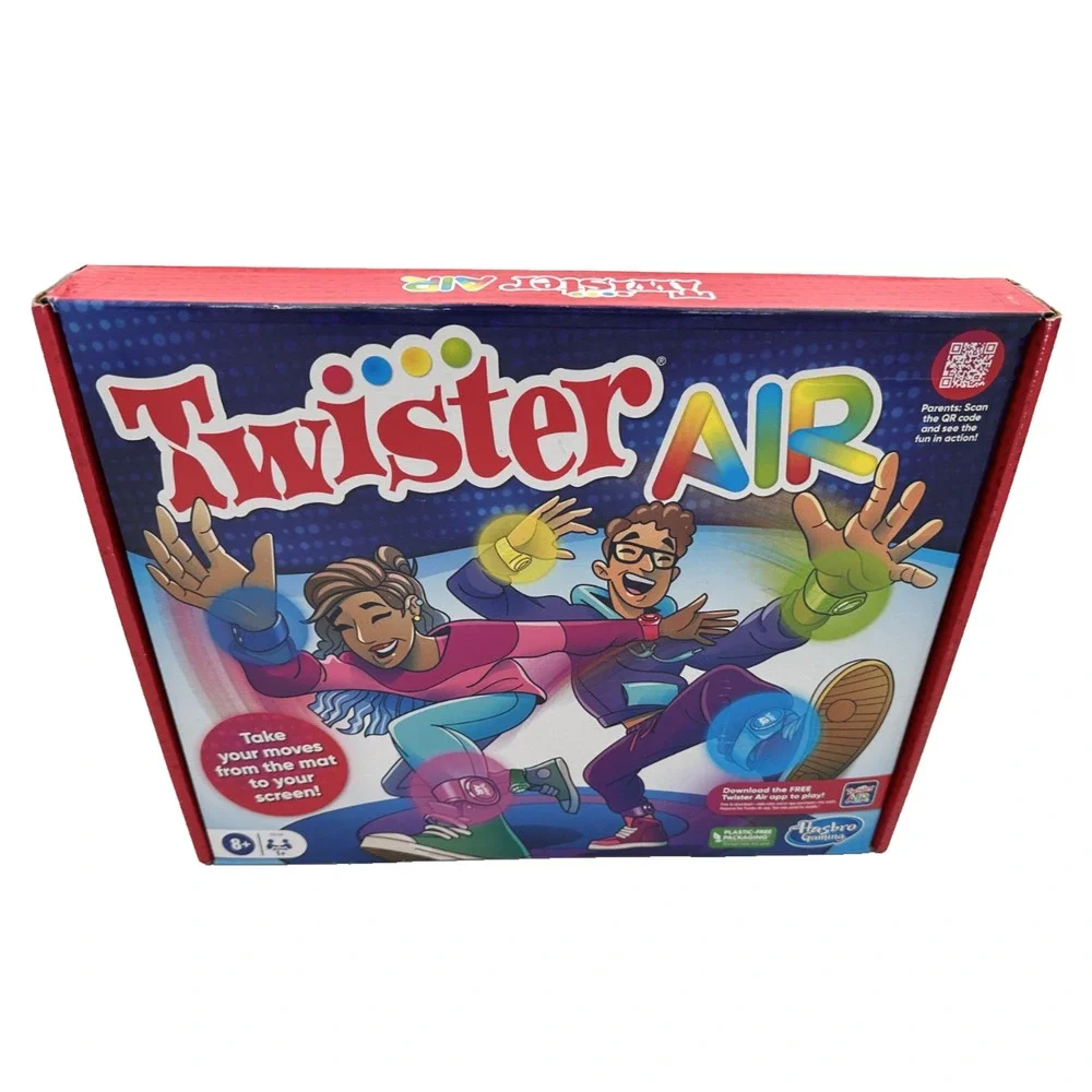 Hasbro Gaming Twister Air Game | AR App Play Game with Wrist and Ankle Bands